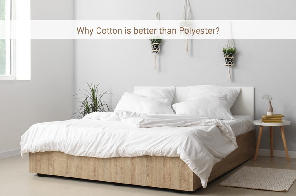 Pizuna Linens soft cotton sheets on a neatly styled bed showing the benefits of cotton over polyester blends