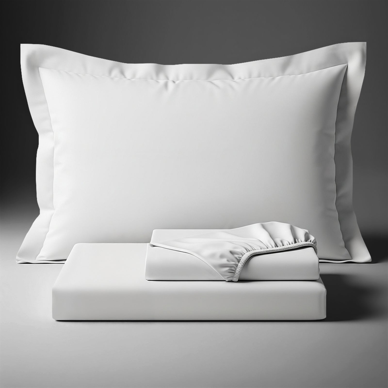 Pizuna Linens folded white cotton bed sheet set 400 thread count single size 3 piece smooth and breathable