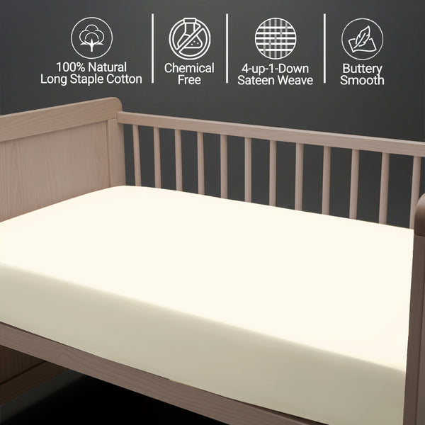 Premium 400 Thread Count 100% Cotton Cot Fitted Sheet