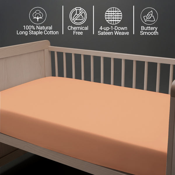 Premium 400 Thread Count 100% Cotton Cot Fitted Sheet