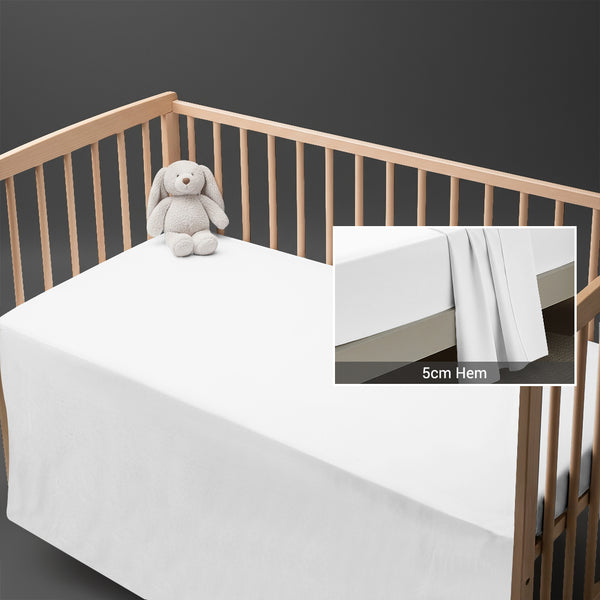 Premium 400 Thread Count 100% Cotton Crib Flat Sheet