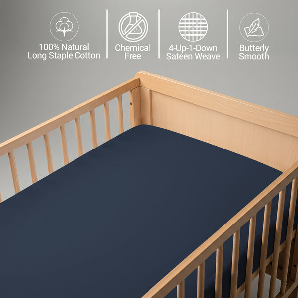 Premium 400 Thread Count 100% Cotton Crib Flat Sheet