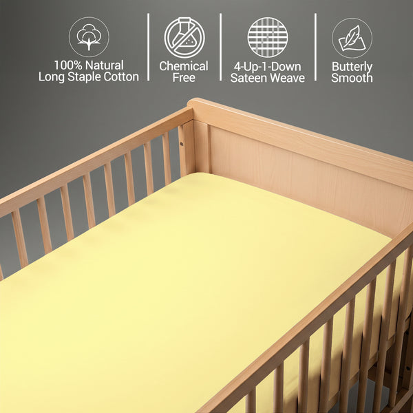 Premium 400 Thread Count 100% Cotton Crib Flat Sheet