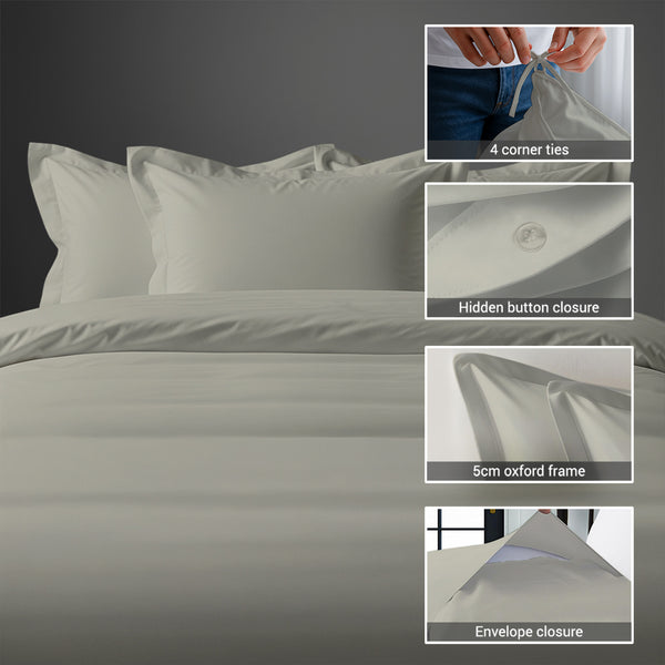 Premium 400 Thread Count 100% Cotton Duvet Cover Set