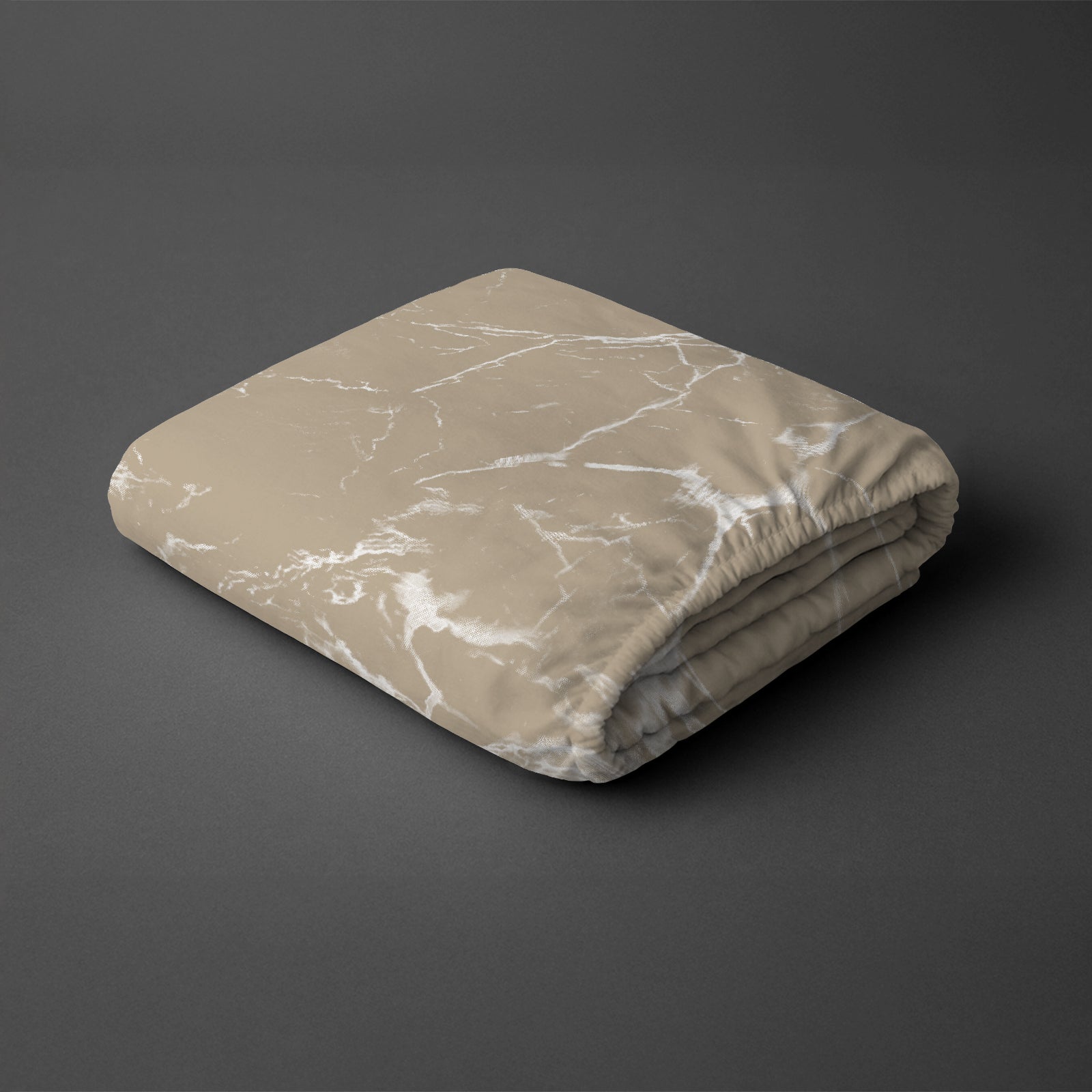 Pizuna folded Marble Taupe small double 400 thread count deep fitted cotton bedsheet 100 percent cotton