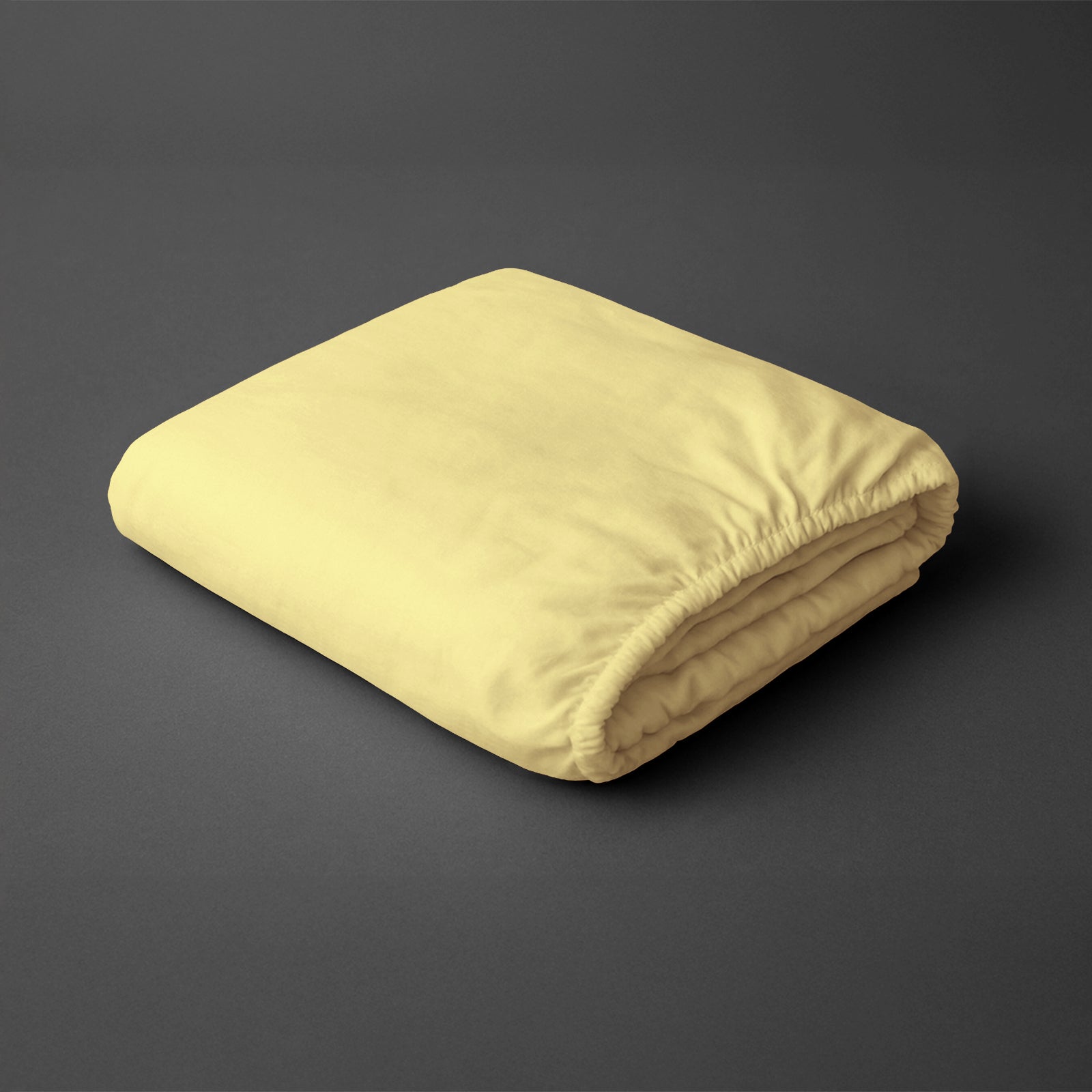 Pizuna mellow yellow super king size fitted sheet 600 thread count pure combed cotton folded
