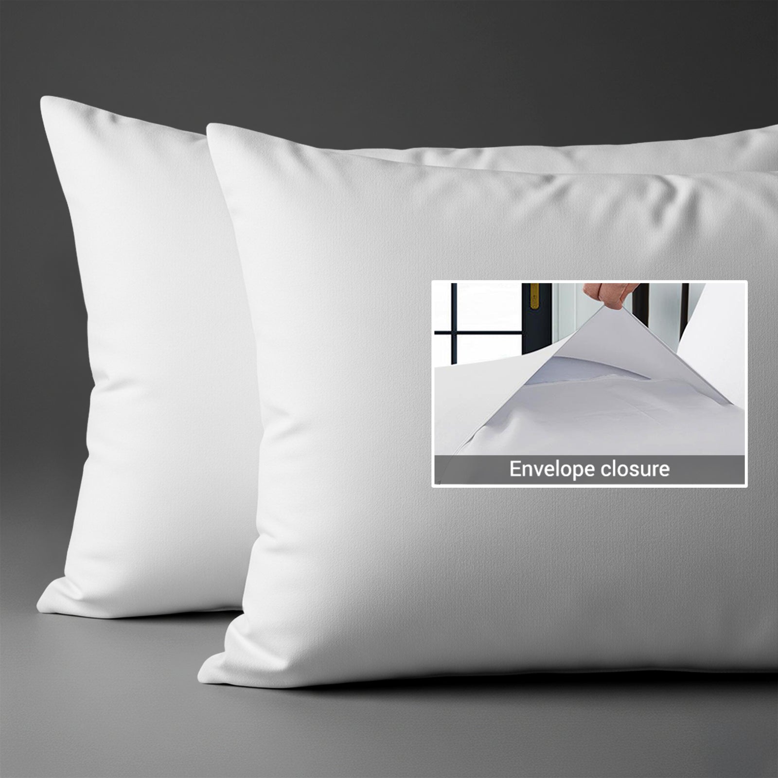 400 thread count White envelope closure pillowcases housewife style secure fit skin friendly cotton