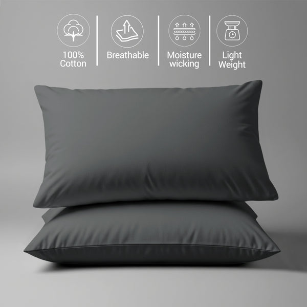 Percale 100% Cotton Pillowcases (2PC)