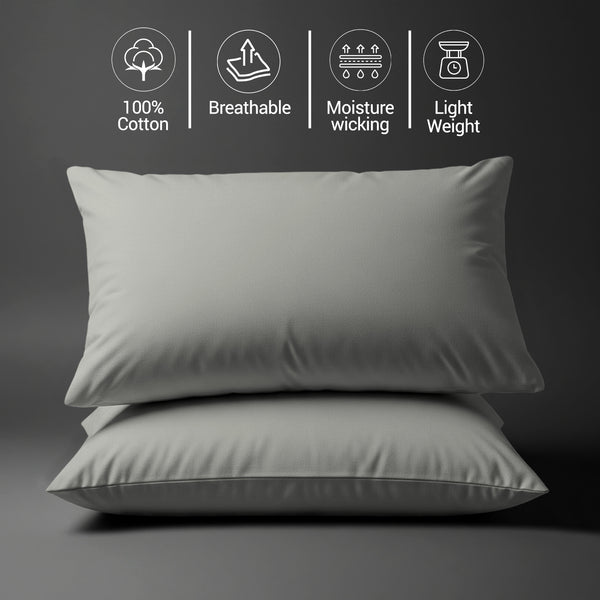 Percale 100% Cotton Pillowcases (2PC)