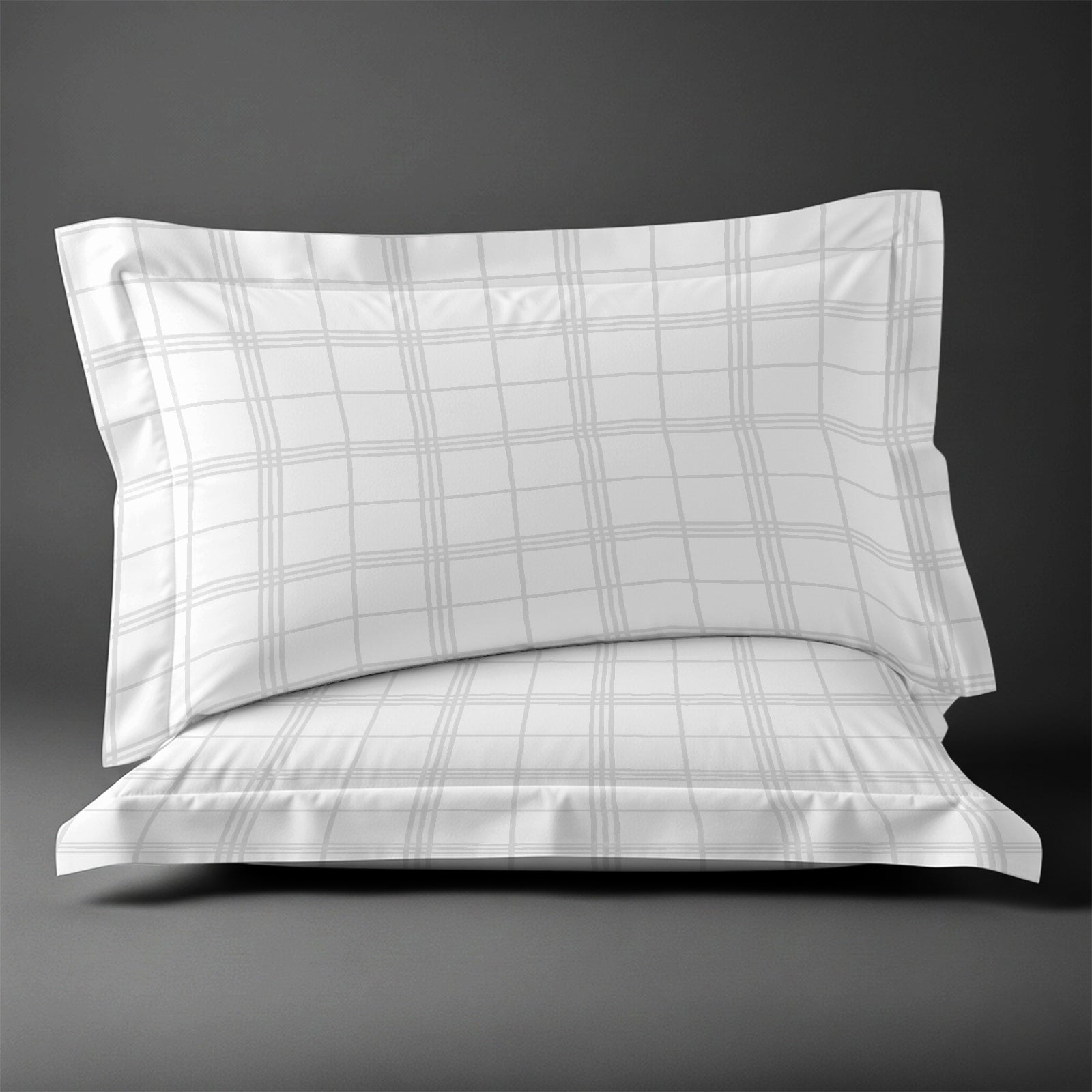 Pizuna Linens white checks 600 thread count 100 percent cotton pillowcases 2 piece oxford standard
